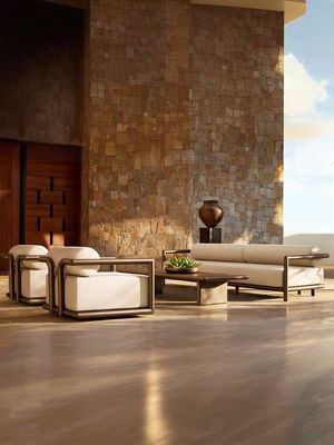 Outdoor Villa Resort Sofa Set In High End Nordic Style With Aluminum Frame Design