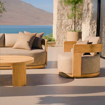 High End Nordic Garden Rust-proof Teak Sofa Set For Outdoor Villa Resort Furniture