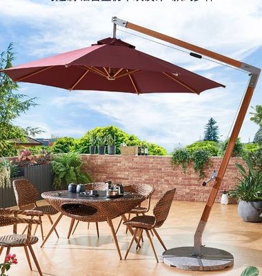 Outdoor Patio Garden Wood Cantilever Parasol Umbrella 3.5M Accept Customized