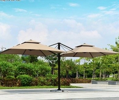 Customized High End Garden Patio Two Head  Umbrella Outdoor Cantilever Parasol 3x3M