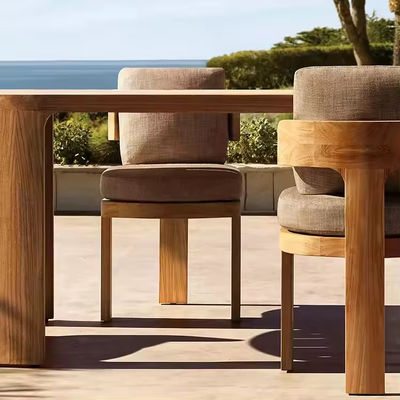 High End Waterproof Teak Outdoor Dining Table And Chairs Patio Garden Soild Wood Set