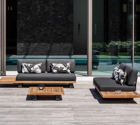 High End Nordic Garden Rust-proof Teak Sofa Set For Outdoor Villa Resort Furniture