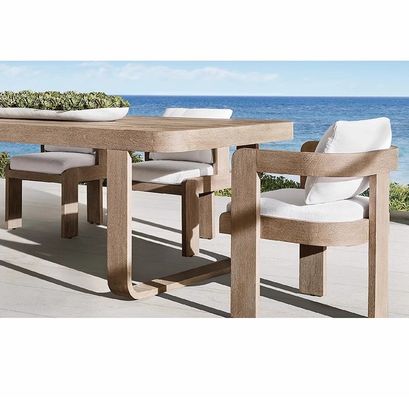 Waterproof Teak Outdoor Dining Table And Chairs Patio Garden Soild Wood Set